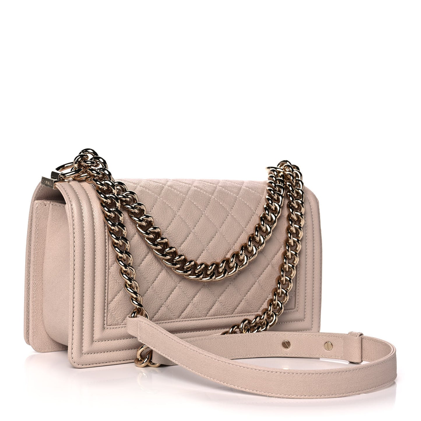 Caviar Quilted Medium Boy Flap Light Pink