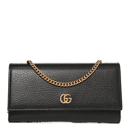 Gucci Calfskin Petite GG Marmont Wallet Chain Bag Black 1 of 12