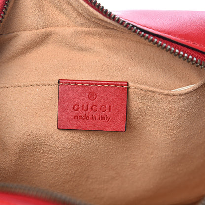 Gucci Calfskin Matelasse Small GG Marmont Chain Shoulder Bag Hibiscus Red 5 of 10