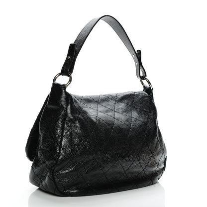 Chanel Glazed Calfskin Stitched XL On The Road Flap Black 3 of 10