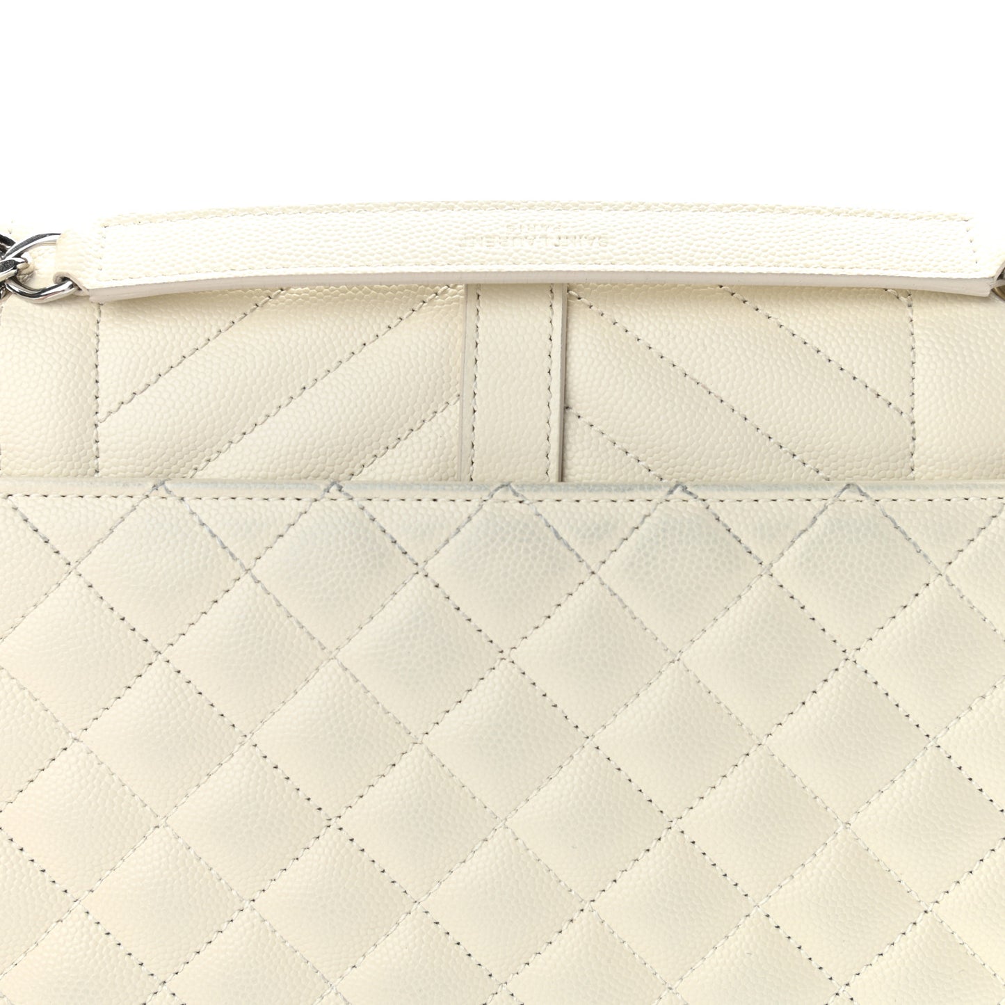 Grain De Poudre Textured Mixed Matelasse Medium Triquilt Monogram Satchel Porcellana