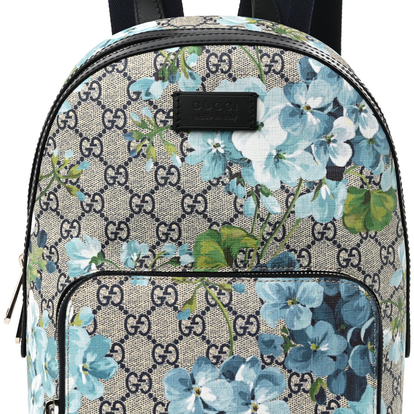 GG Supreme Monogram Blooms Small Day Backpack Blue