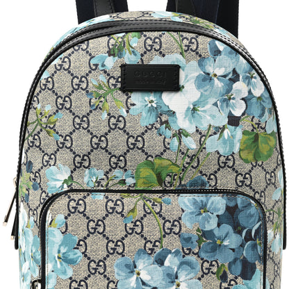 Gucci GG Supreme Monogram Blooms Small Day Backpack Blue 8 of 10