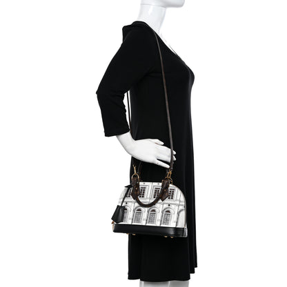 Louis Vuitton X FORNASETTI Calfskin Architettura Alma BB Black White 2 of 12