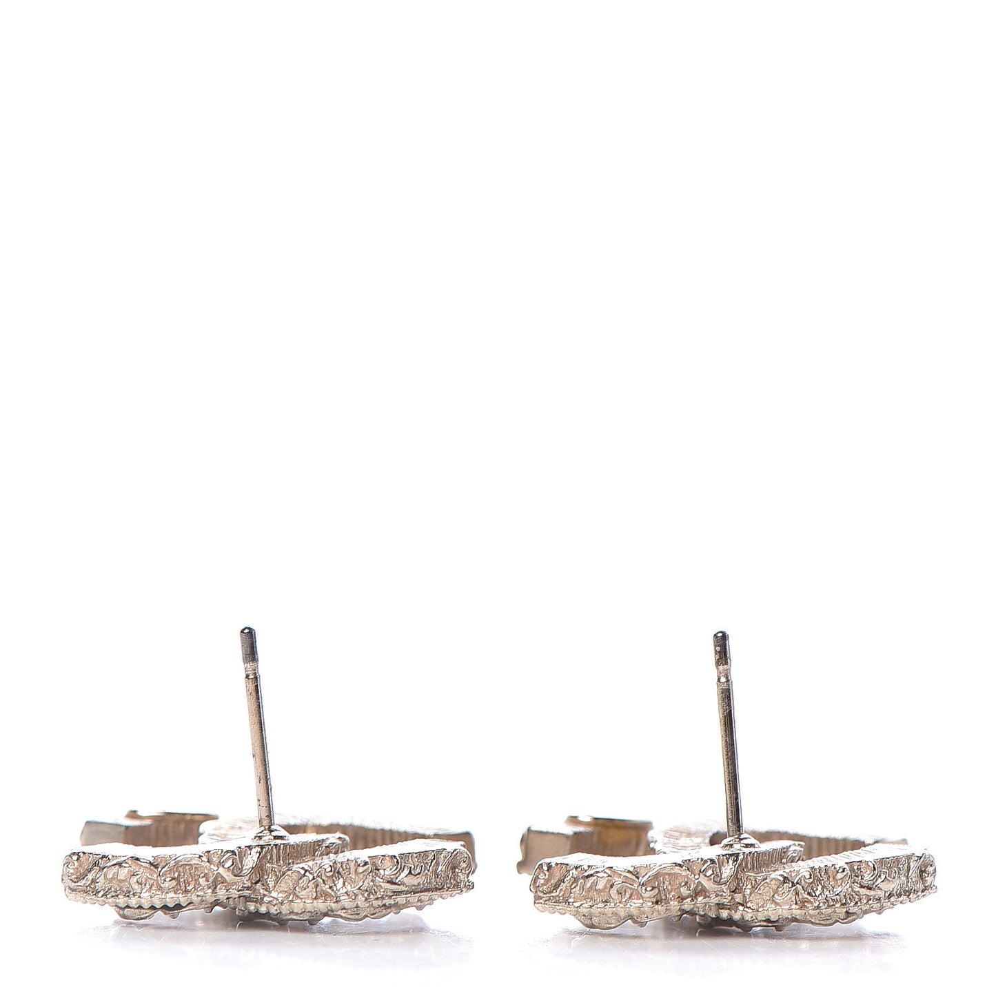 Enamel CC Baroque Earrings Black Gold