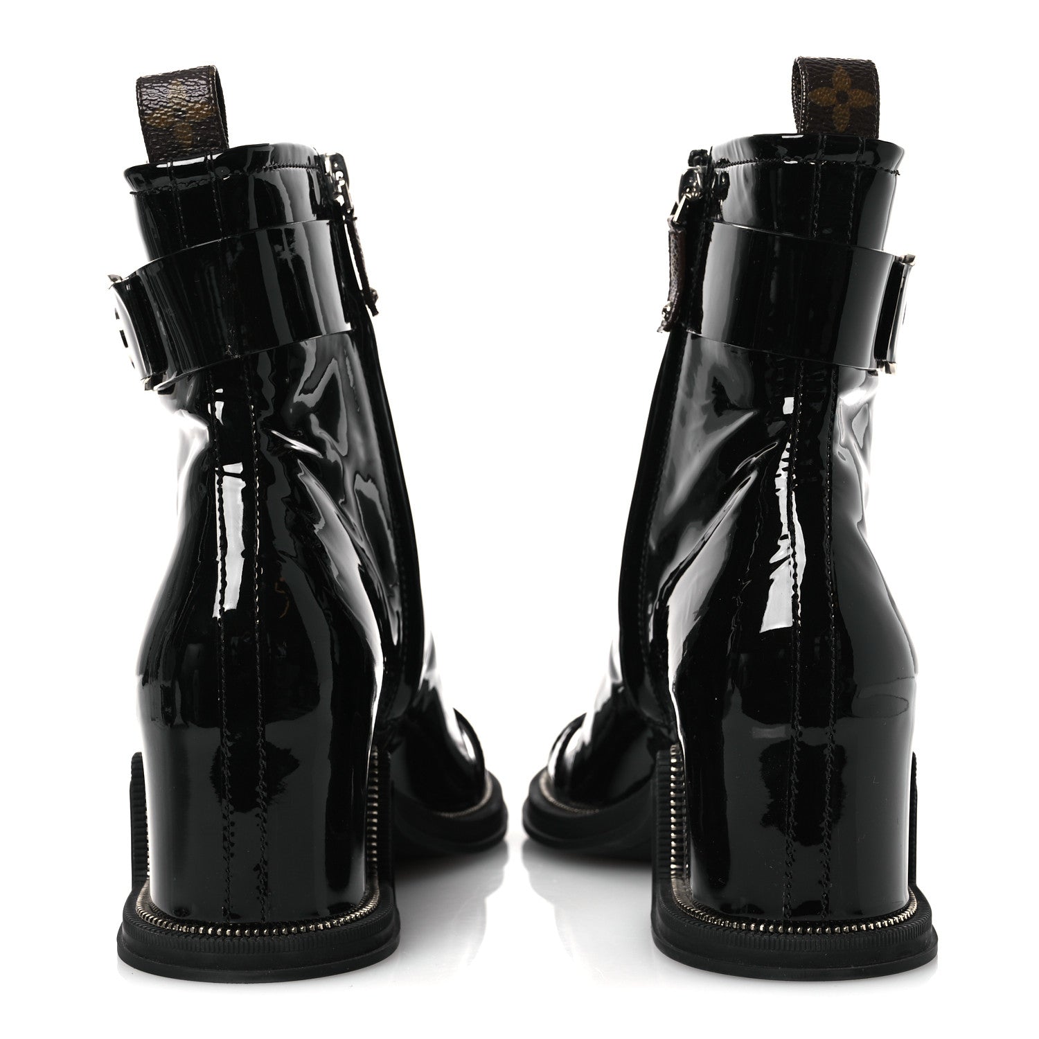 Louis Vuitton Patent Calfskin Moonlight Boots 38 Black 6 of 11
