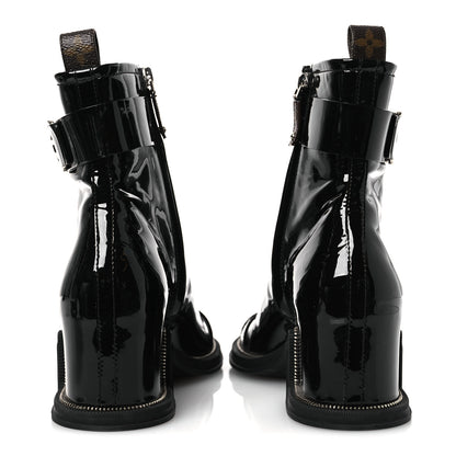 Louis Vuitton Patent Calfskin Moonlight Boots 38 Black 6 of 11