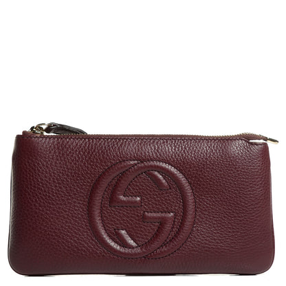 Gucci Pebbled Calfskin Soho Wrist Wallet Scarlatto 1 of 8