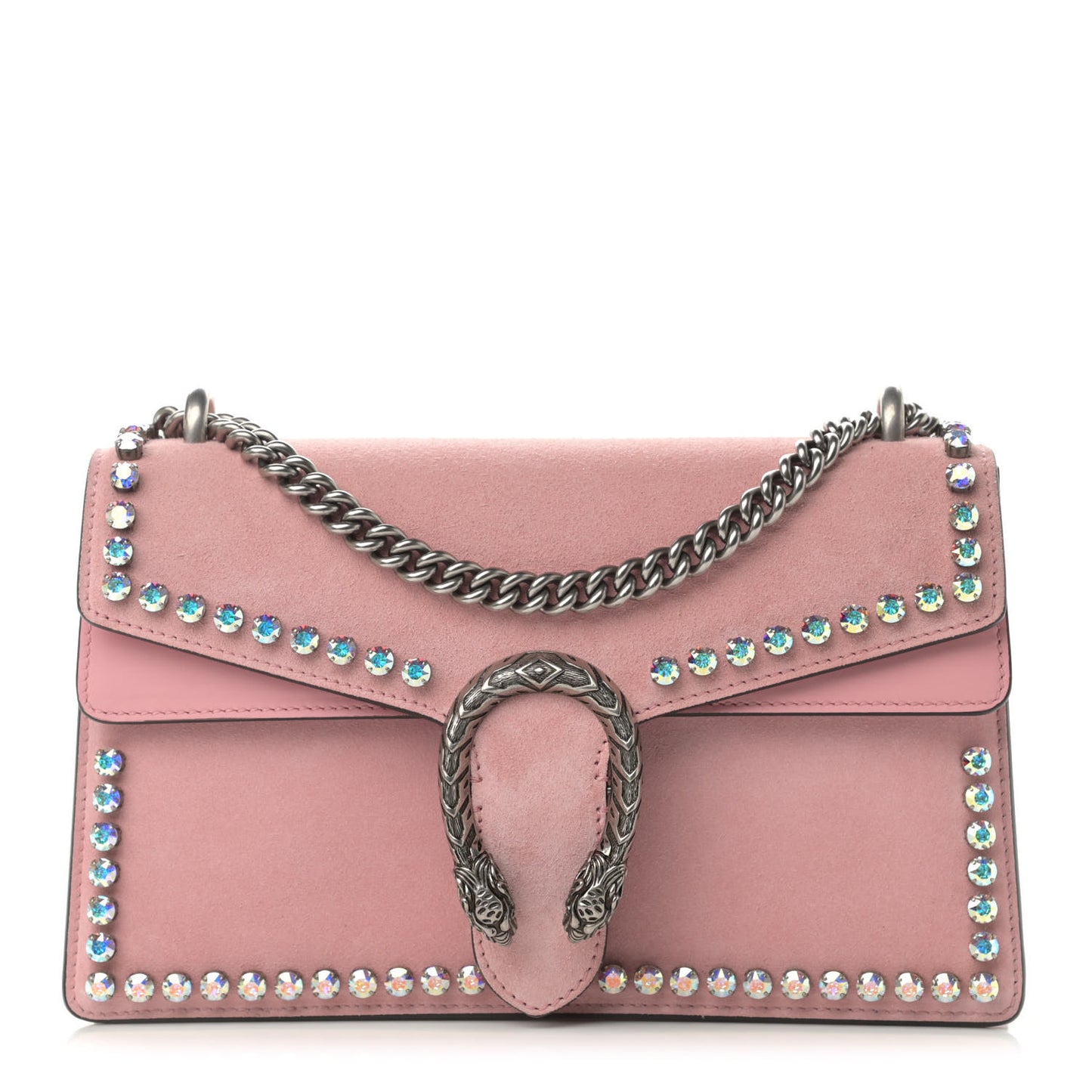 Suede Crystal Small Dionysus Shoulder Bag Peonia