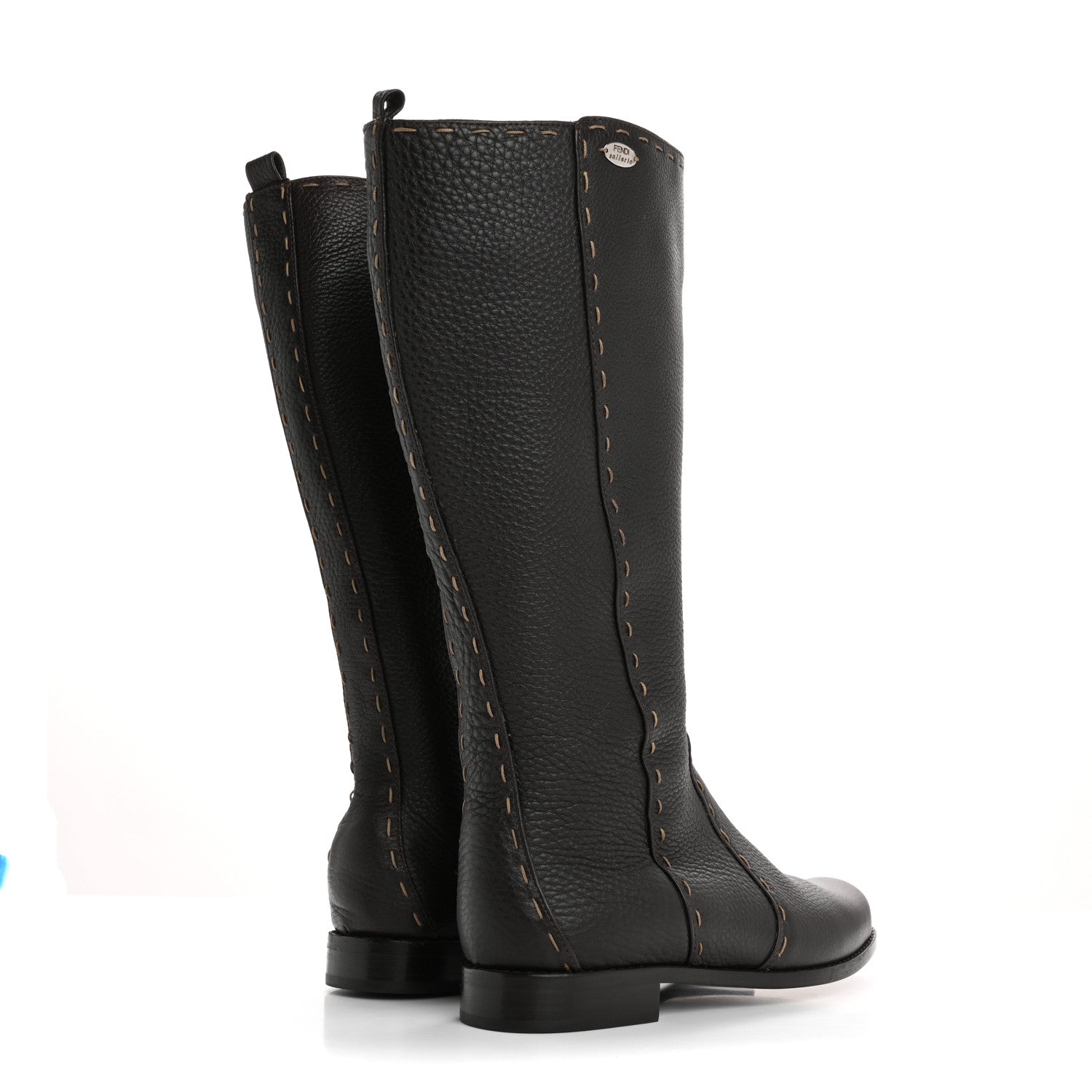 Fendi Cuoio Romano Selleria Boots 38.5 Brown 4 of 14
