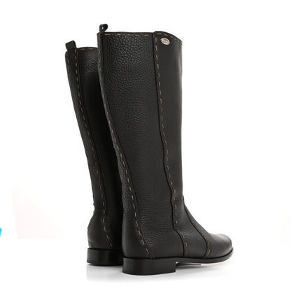 Fendi Cuoio Romano Selleria Boots 38.5 Brown 4 of 14
