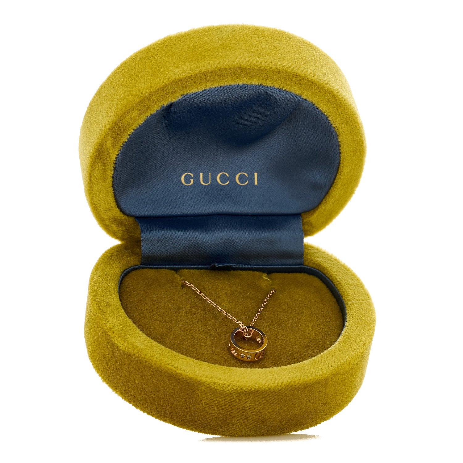 Gucci 18K Rose Gold Diamond Icon Amore Pendant Necklace 6 of 6