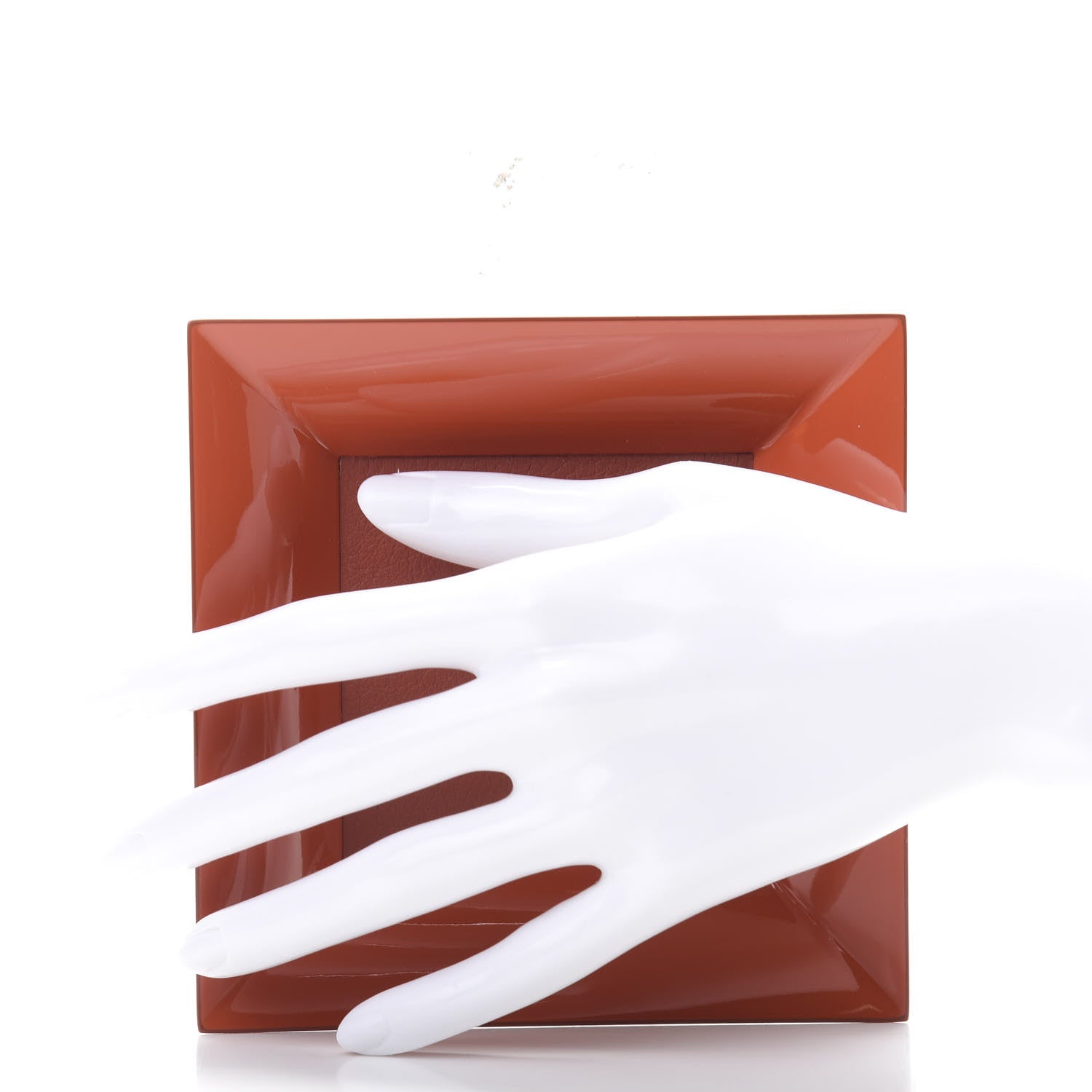 Hermes Lacquered Wood Taurillon Clemence Small Atrium Change Tray Orange Sanguine 2 of 6