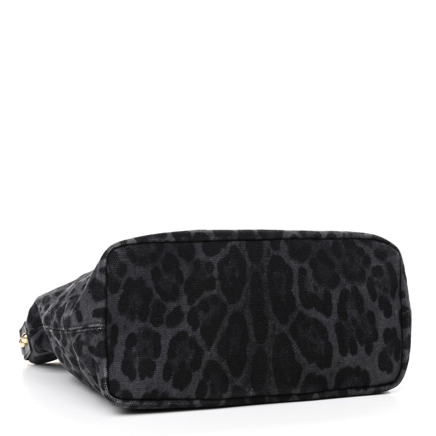 Canvas Dauphine Leopard Print Studded Beatrice Love Tote Black