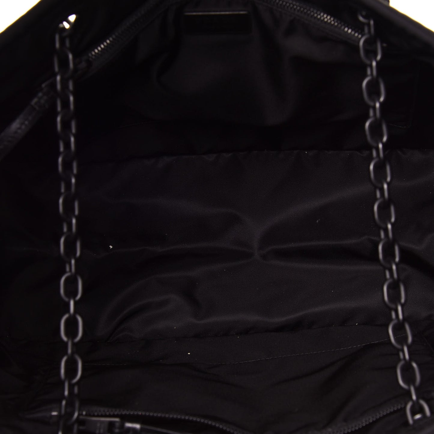 Tessuto Nylon Chain Tote Black