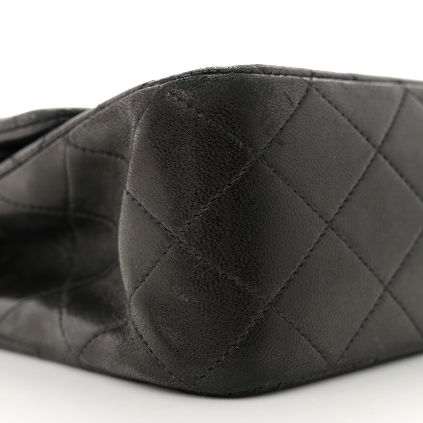 Lambskin Quilted Medium Double Flap Black