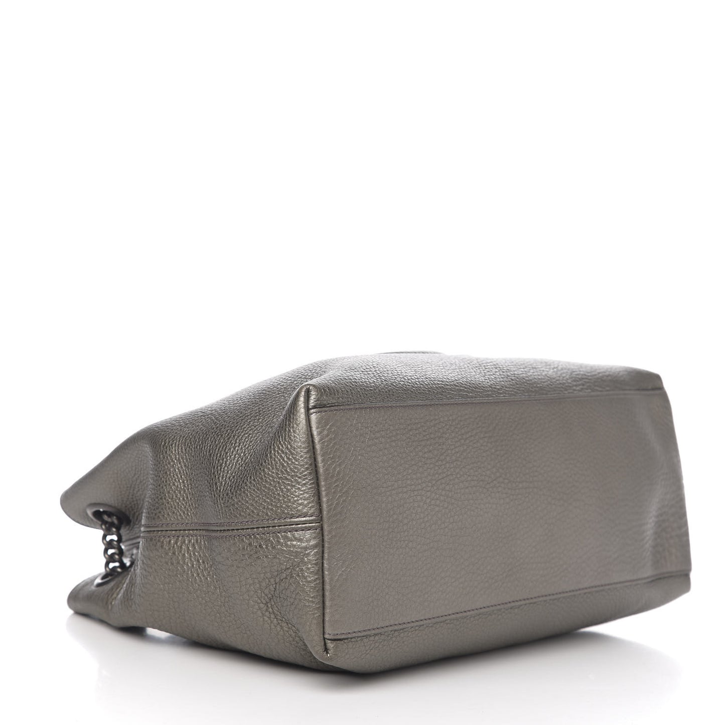 Metallic Pebbled Calfskin Medium Soho Chain Shoulder Bag Sasso