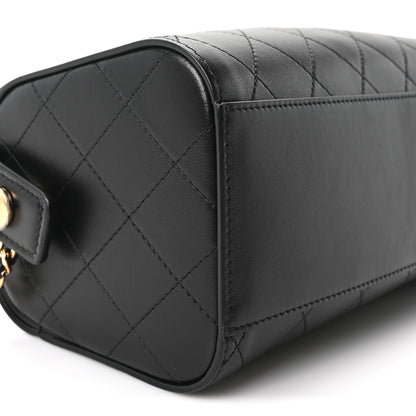 Chanel Lambskin Quilted Turn Around Clutch With Chain Black 9 of 11