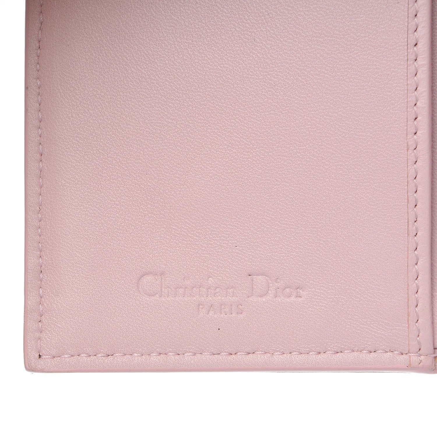 Christian Dior Lambskin Cannage Lucky Badge Eden Wallet Pink 7 of 8
