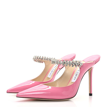 Jimmy Choo Patent Crystal Bing 100 Pumps 37.5 Candy Pink 3 of 7