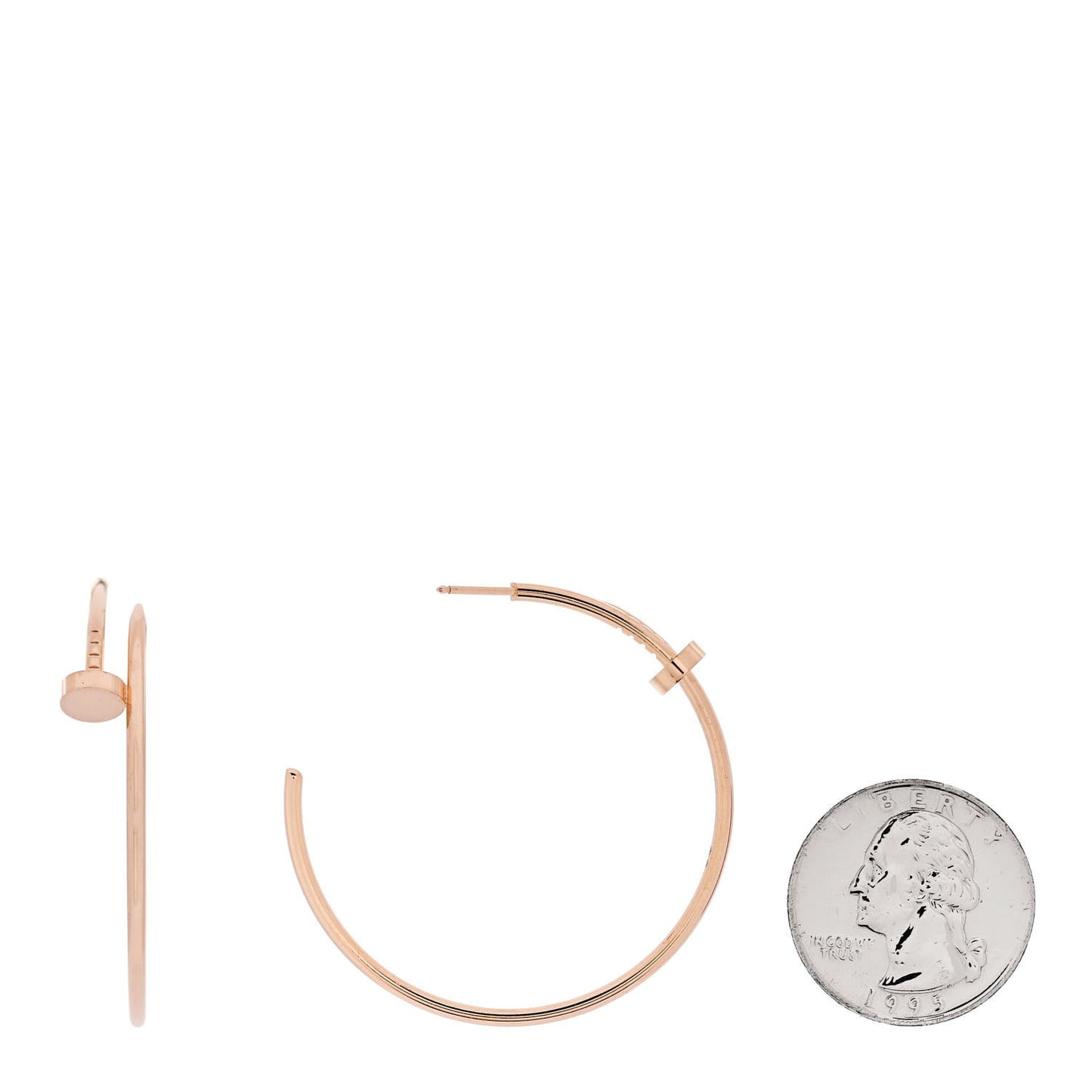 18K Pink Gold Large Juste Un Clou Hoop Earrings