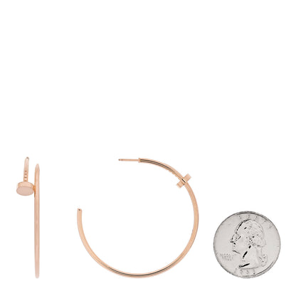 Cartier 18K Pink Gold Large Juste Un Clou Hoop Earrings 2 of 4