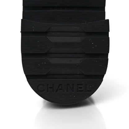 Chanel Shiny Calfskin Quilted Lace Up Combat Boots 41 Black 6 of 9