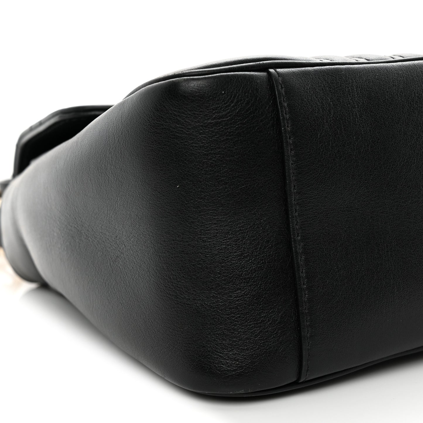 Calfskin Matelasse Small GG Marmont Top Handle Shoulder Bag Black