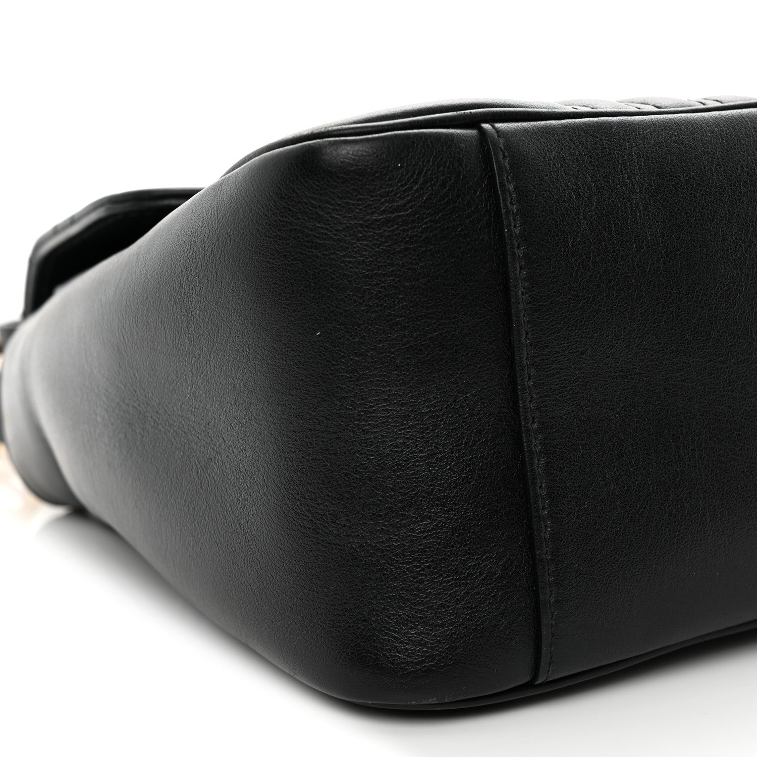 Gucci Calfskin Matelasse Small GG Marmont Top Handle Shoulder Bag Black 9 of 12