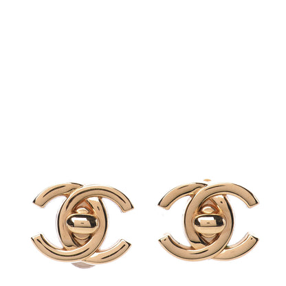Chanel Metal CC Turnlock Clip On Earrings Gold 1 of 6