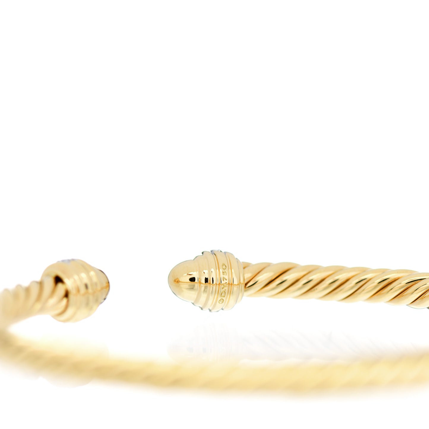 18K Yellow Gold Diamond 5mm Cable Classics Dome Bracelet