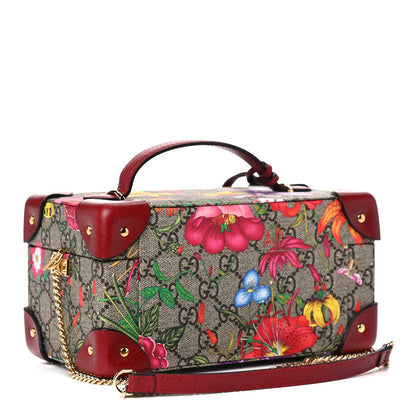 Gucci GG Supreme Monogram Flora Padlock Jewelry Case Red 3 of 13