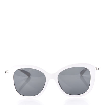 Chanel Acetate Butterfly Winter Pearl Sunglasses 5339-H White 2 of 7