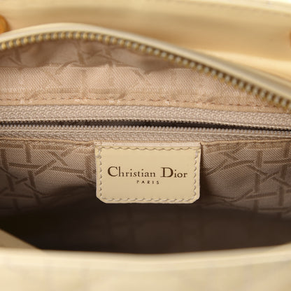 Christian Dior Patent Cannage Medium Lady Dior Ivory 9 of 14