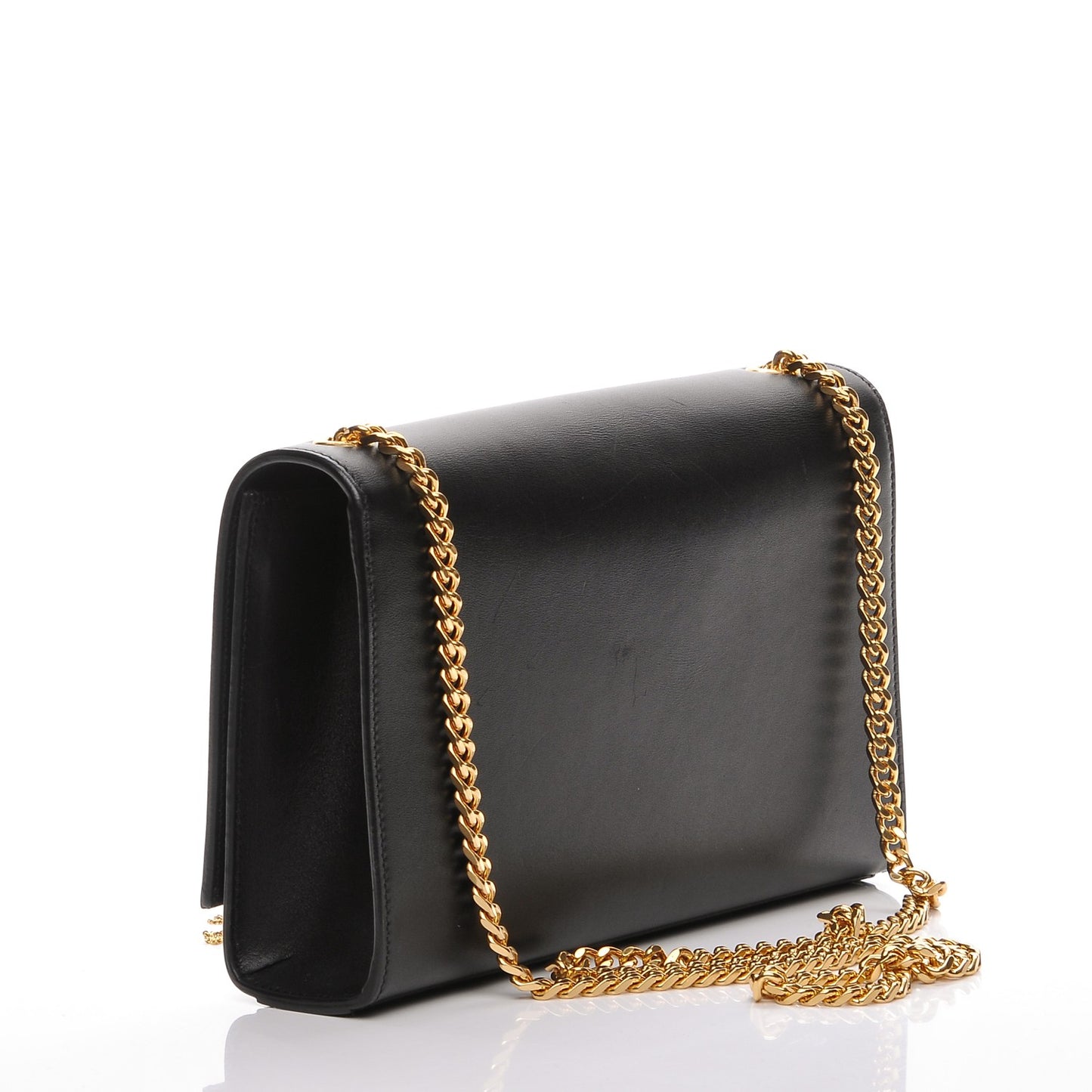 Smooth Calfskin Medium Classic Monogram Kate Tassel Satchel Black
