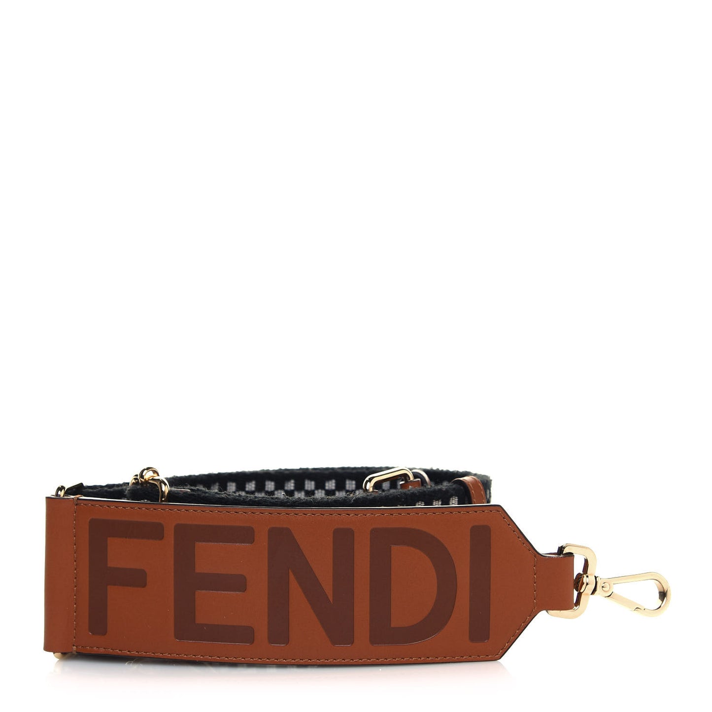 Ribbon Vitello King Logo Embossed Gingham Woven Adjustable Strap You Panna Black Cuoio