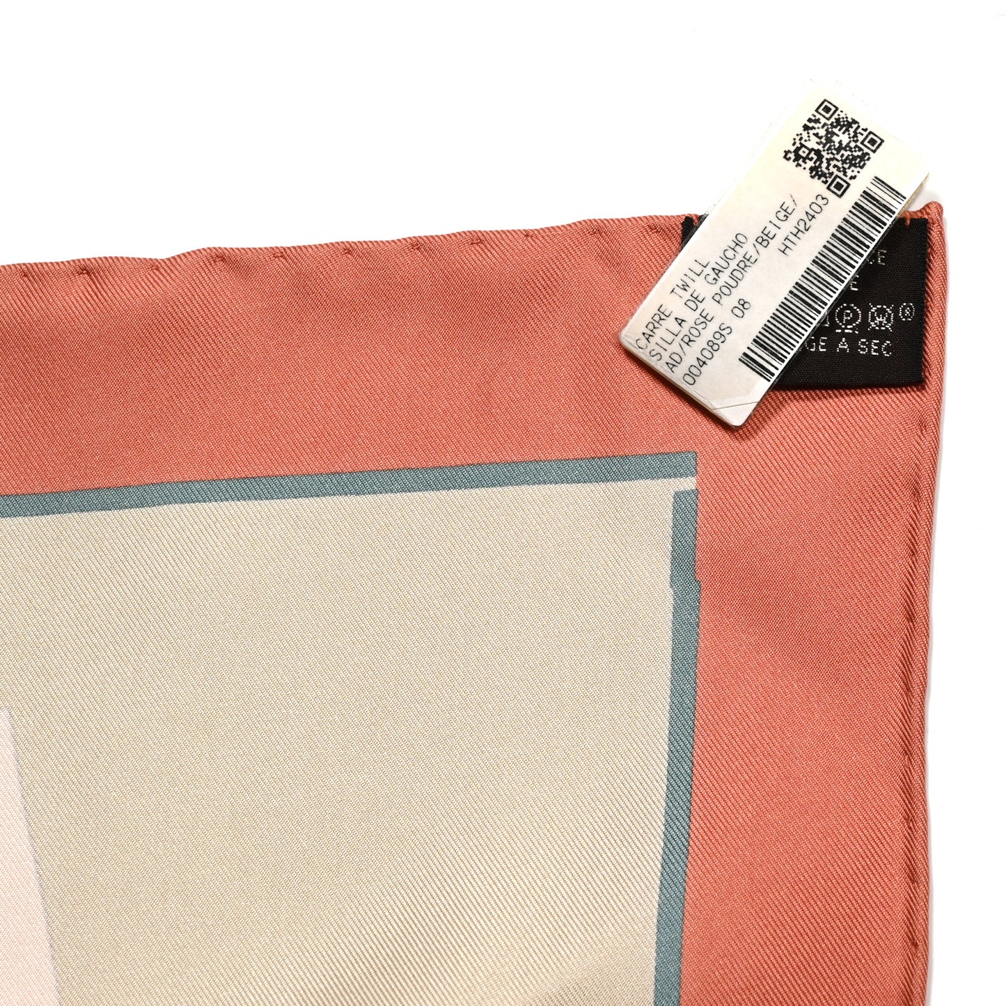 Silk Silla De Gaucho Scarf 90 Rose Poudre Beige