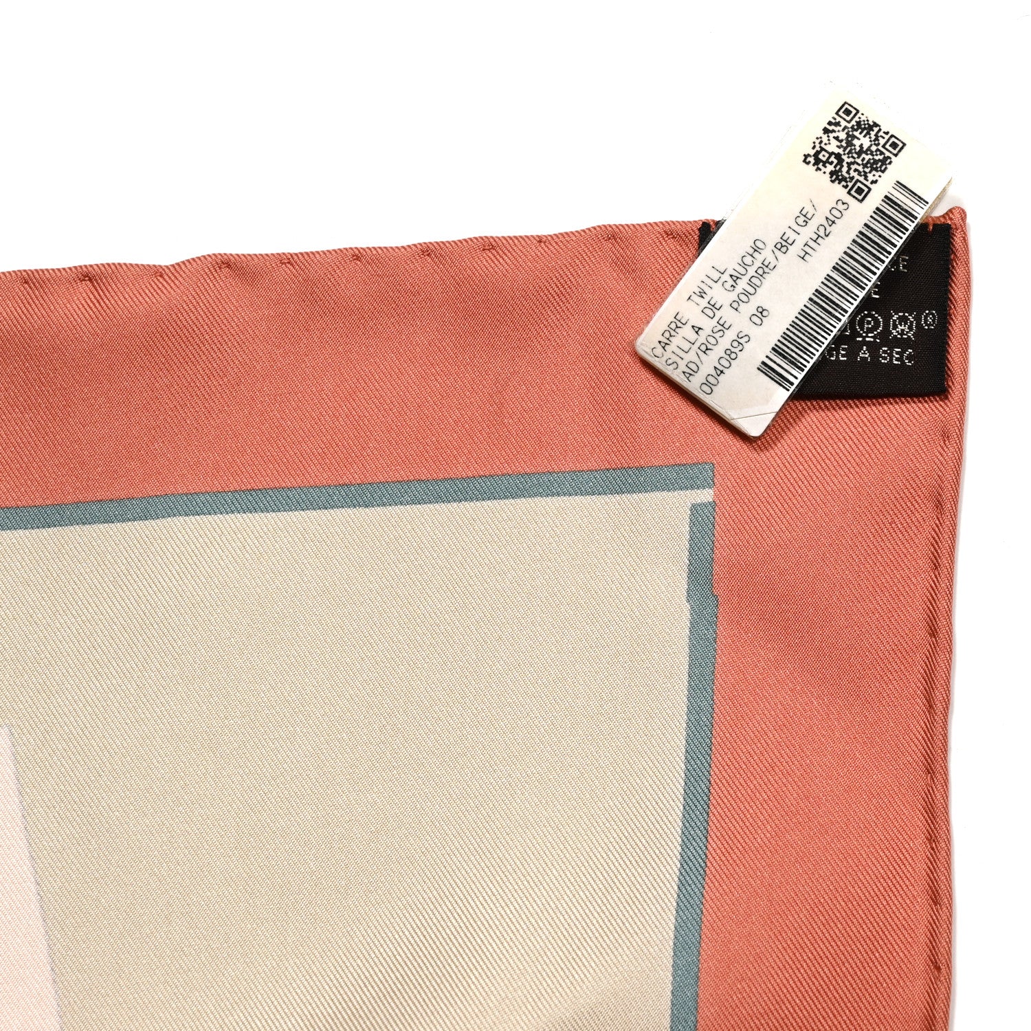 Hermes Silk Silla De Gaucho Scarf 90 Rose Poudre Beige 3 of 5
