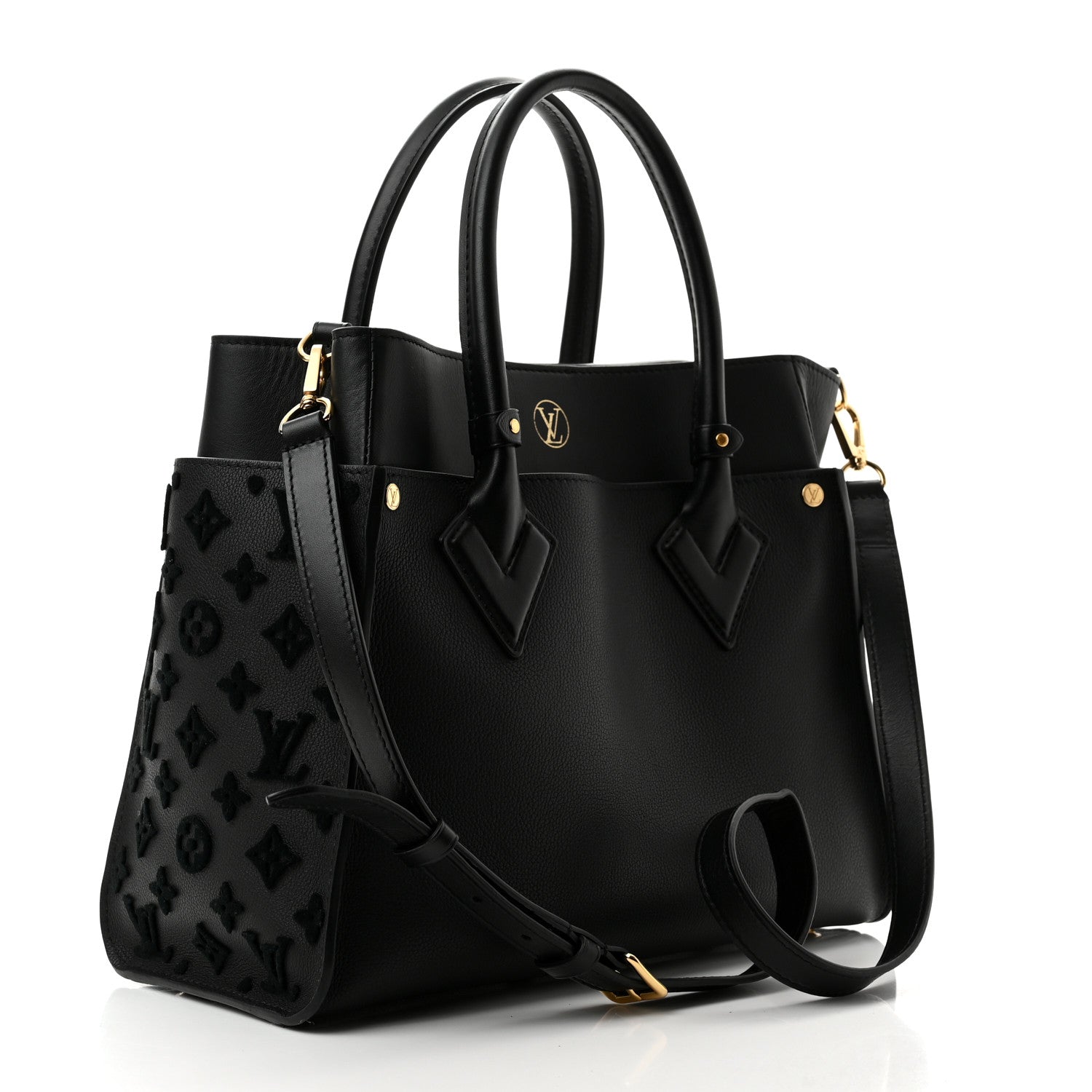 Louis Vuitton Calfskin Monogram Tufting On My Side Black 3 of 9
