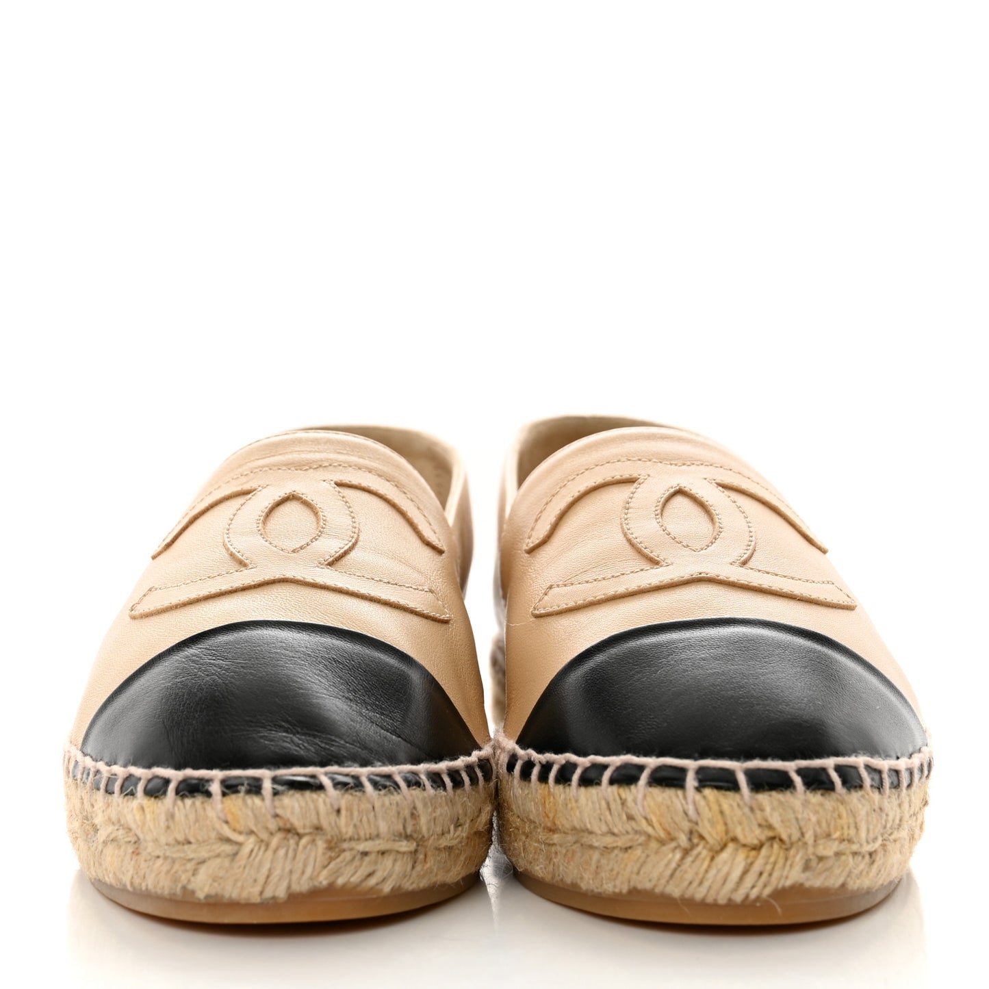 Lambskin CC Espadrilles 38 Beige Black