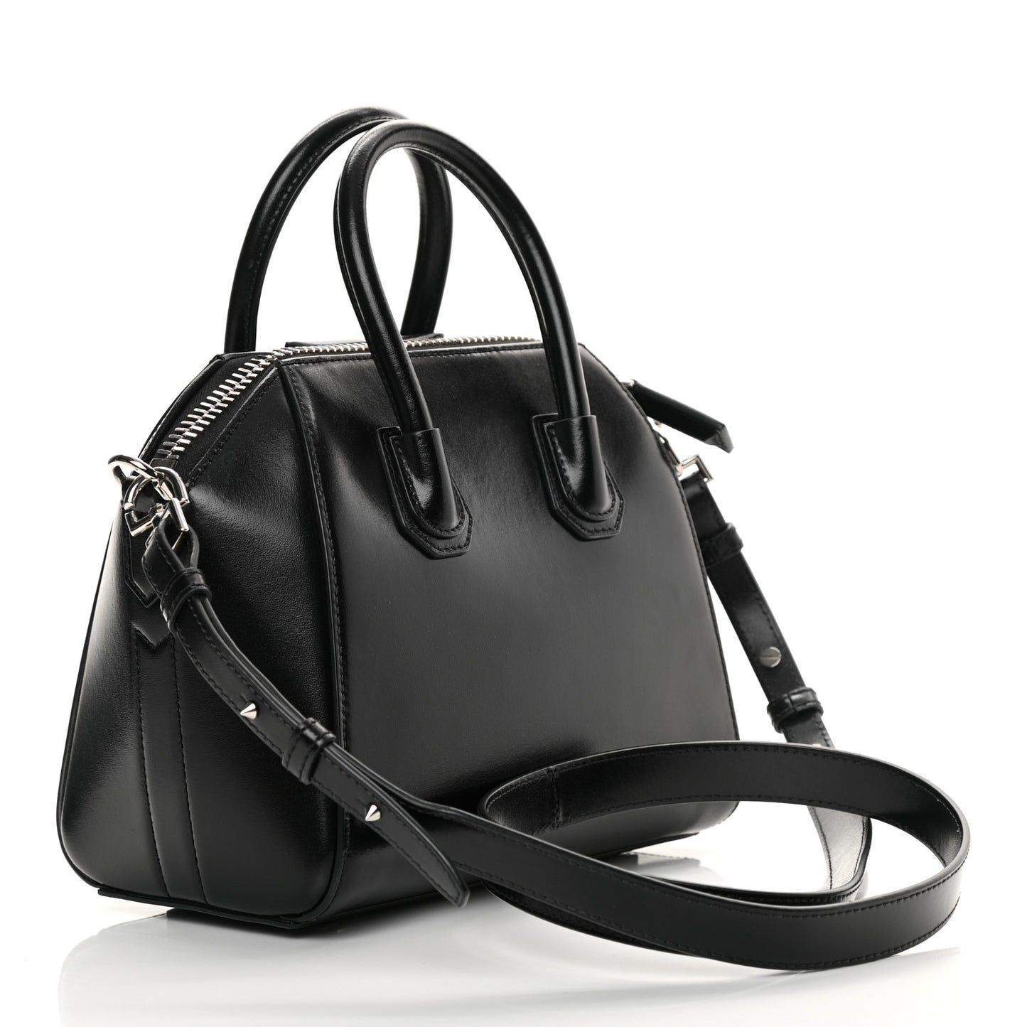Shiny Lord Calfskin Mini Antigona Black