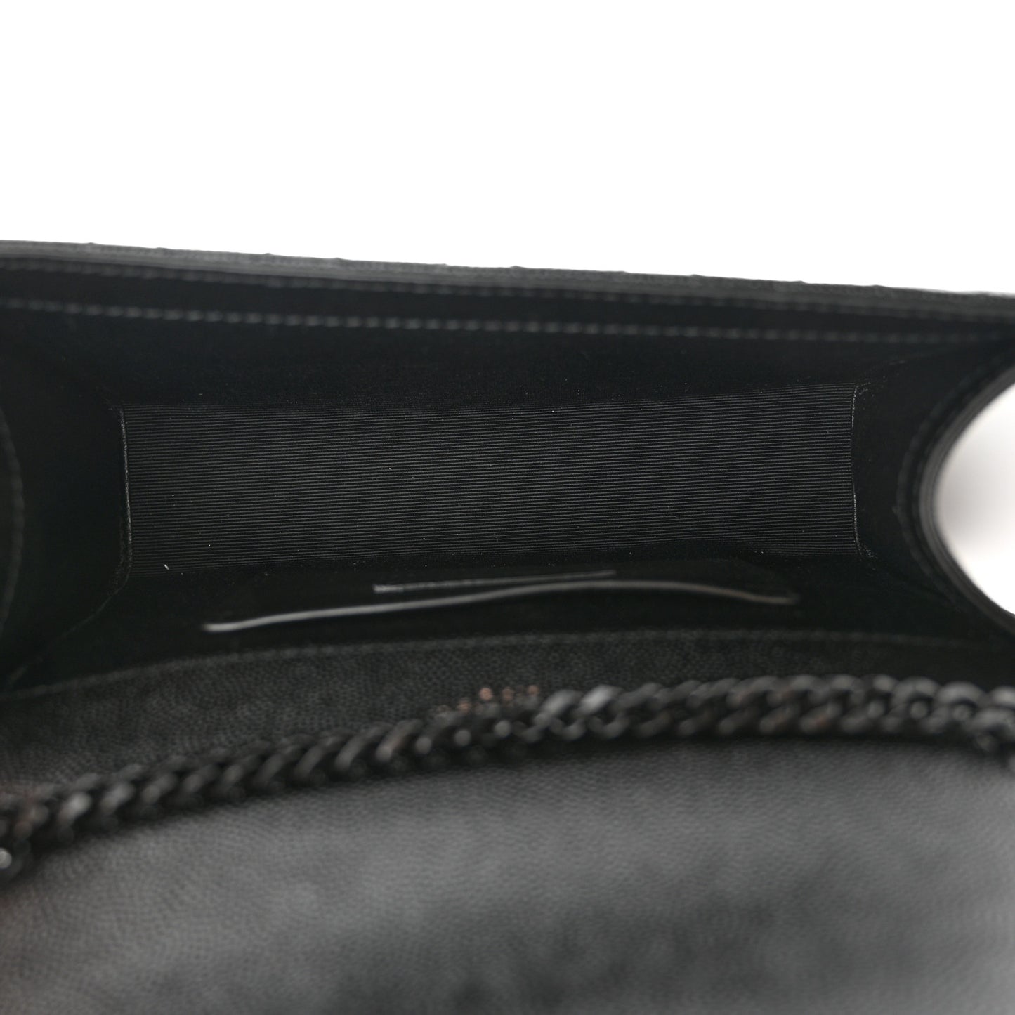 Grain De Poudre Textured Mixed Matelasse Triquilt Small Monogram Monochrome Satchel Black
