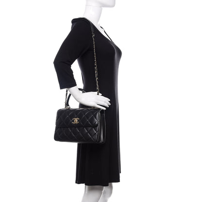 Chanel Lambskin Quilted Small Trendy CC Dual Handle Flap Bag Black 2 of 15