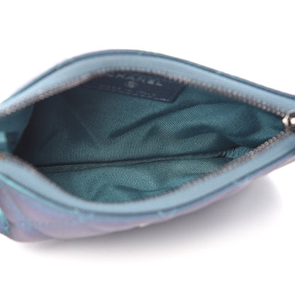 Chanel Iridescent Lambskin Quilted Small Cosmetic Case Turquoise 5 of 8