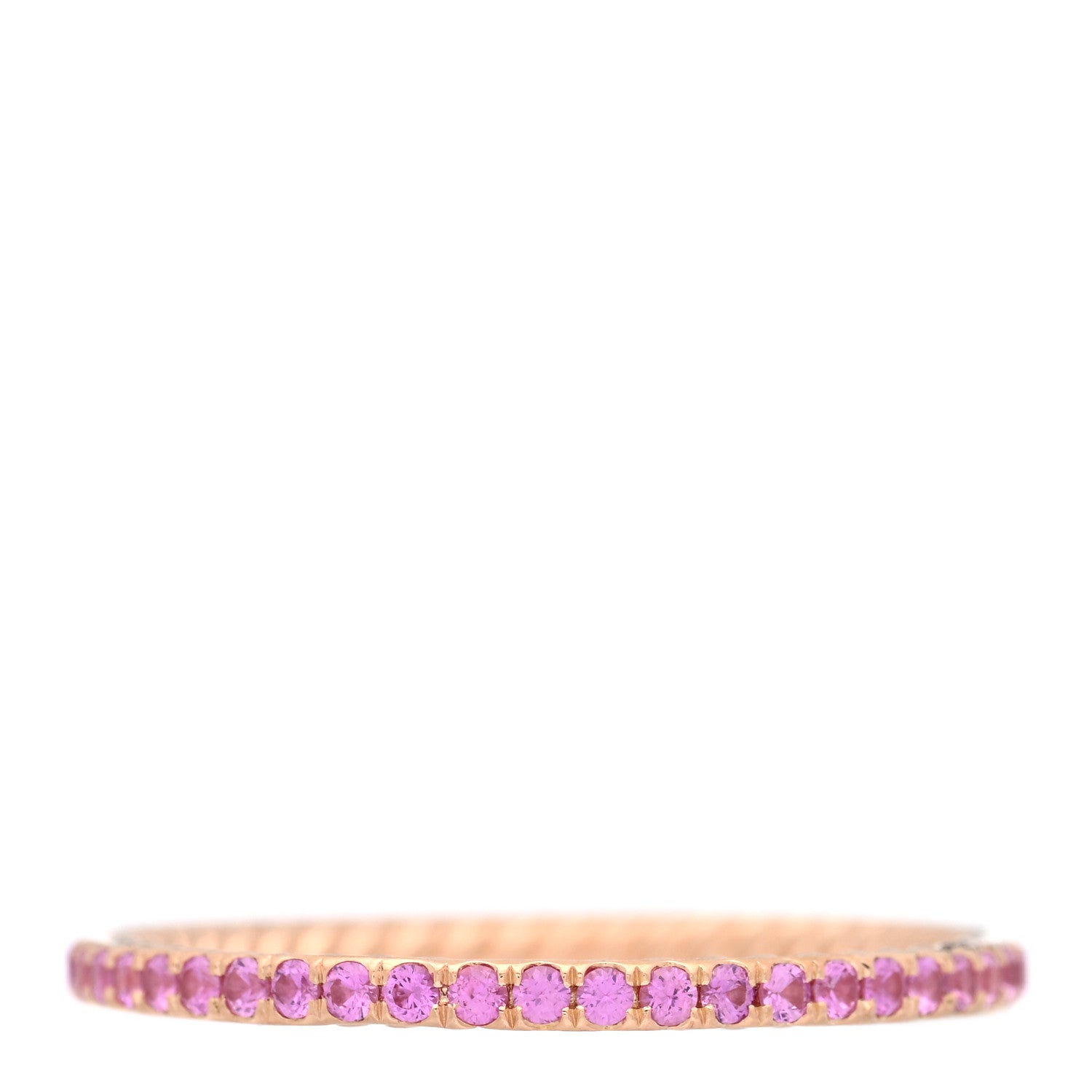 David Yurman 18K Rose Gold Pink Sapphire 1.85mm Eden Eternity Band Ring 66 11.5 3 of 4