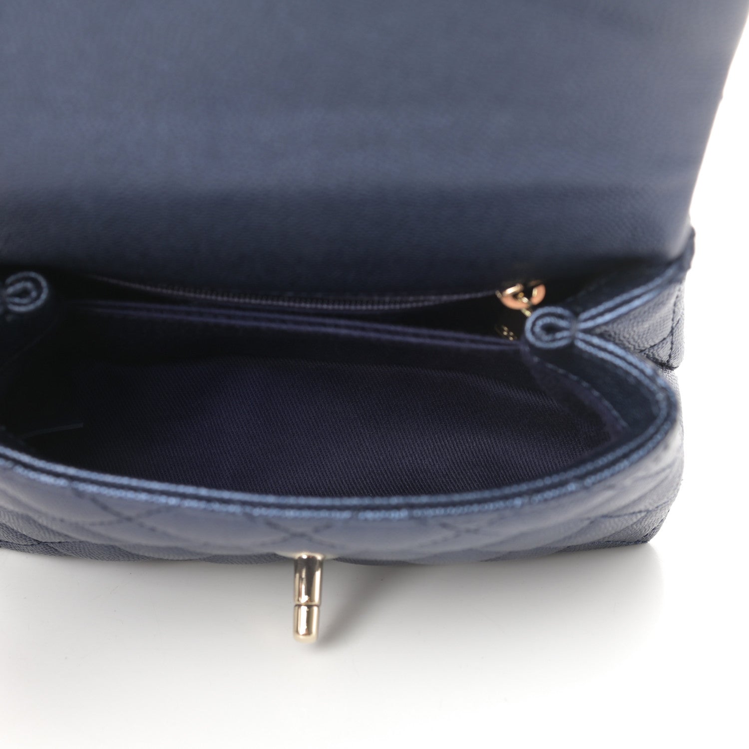 Chanel Iridescent Caviar Quilted Extra Mini Coco Handle Flap Dark Blue 5 of 11