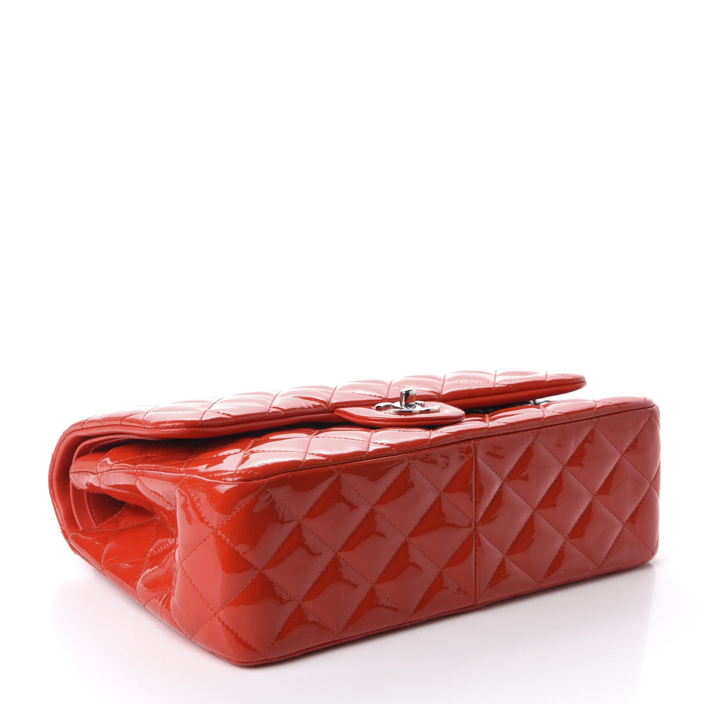 Patent Quilted Jumbo Double Flap Red