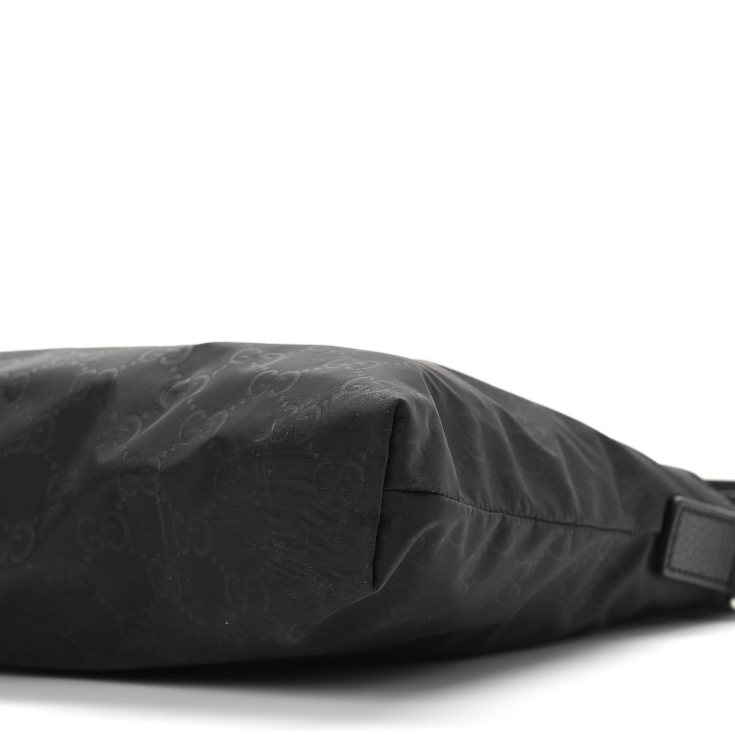 Nylon Monogram Dollar Calfskin Flat Messenger Bag Black