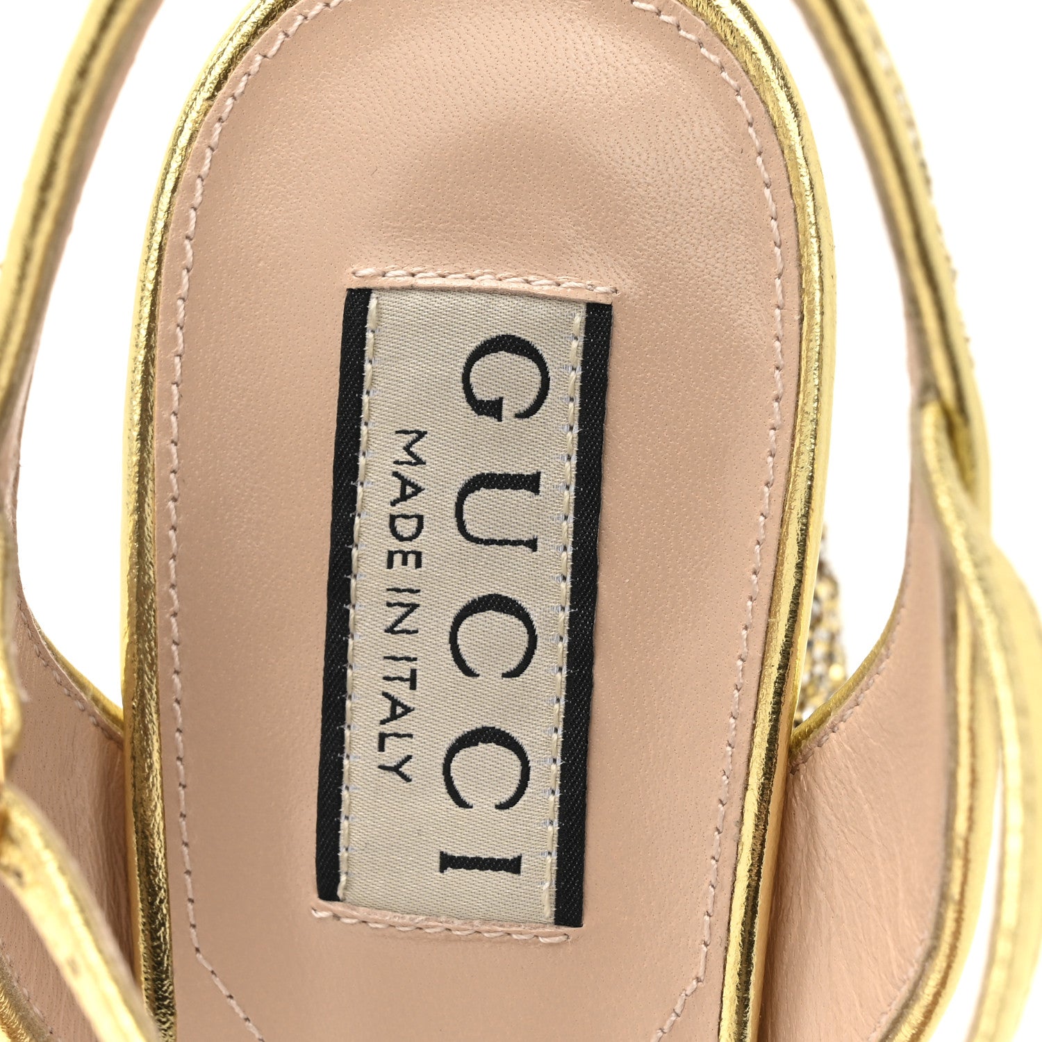 Gucci Cristal Nappa Silk Horsebit Ankle Strap Sandals 36 Platino 8 of 9