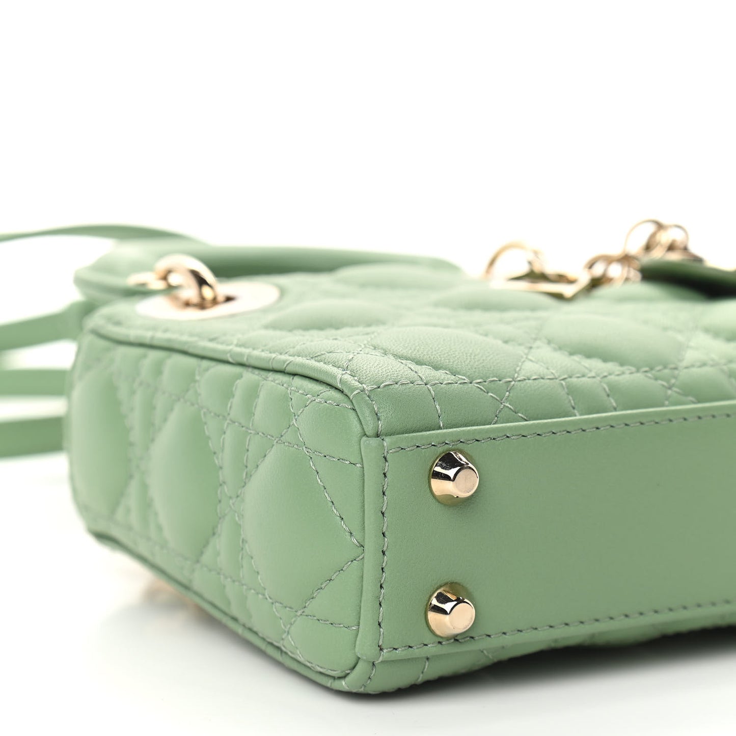 Lambskin Cannage Micro Lady Dior Green